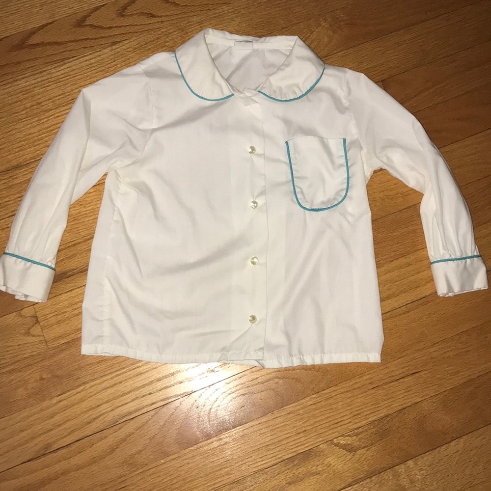 Vintage SEARS 1970s Button Up Blouse/Top~MCM~70s Little Girl